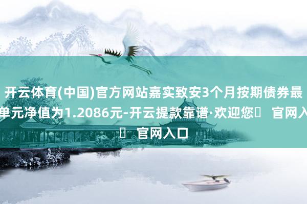 开云体育(中国)官方网站嘉实致安3个月按期债券最新单元净值为1.2086元-开云提款靠谱·欢迎您✅ 官网入口